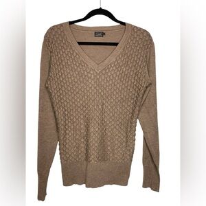 Cielo Silk Blend Vneck Knit Sweater Size L Good Used Condition Fall Longsleeve